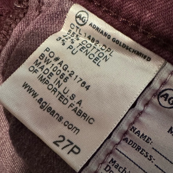 REVOLVE AG Jeans The Stevie Ankle Slim Straight Merlot Berry SZ 27P - Picture 12 of 17